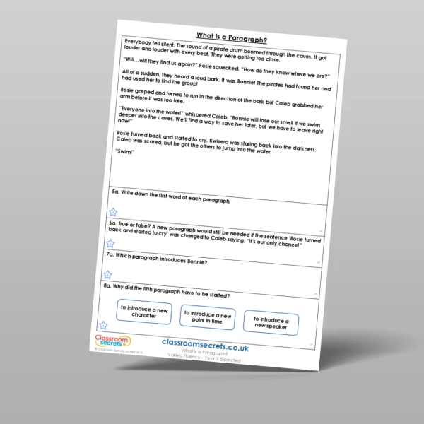 An image of the What is a Paragraph? Varied Fluency Resource