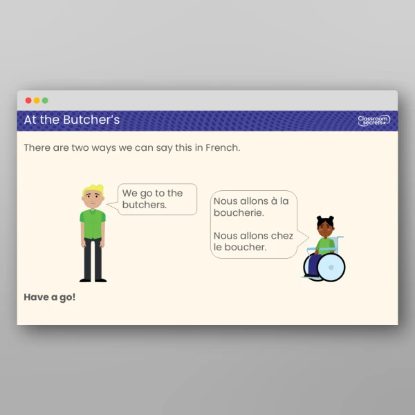 An image of the At the Butcher's Teaching PPT Resource