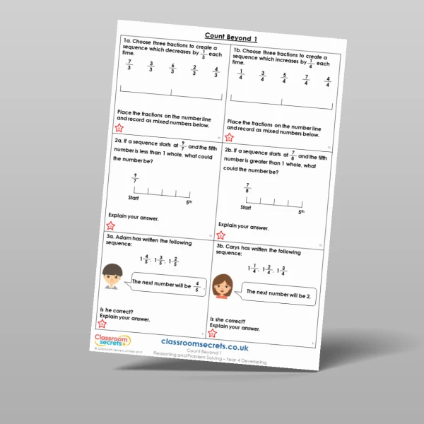 An image of the Count Beyond 1 Reasoning and Problem Solving Resource