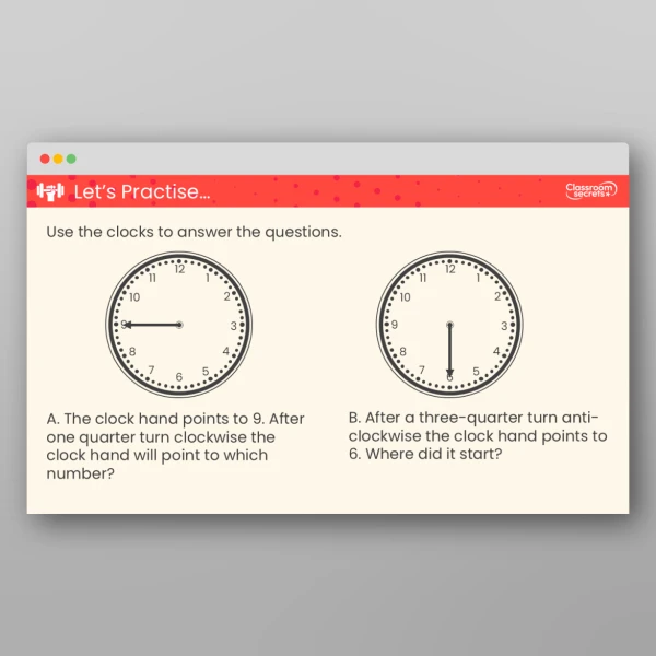 An image of the Free Turns and Angles Teaching PPT Resource