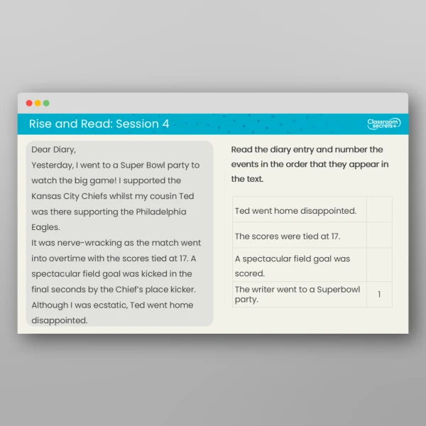 An image of the Rise and Read The Super Bowl Resource