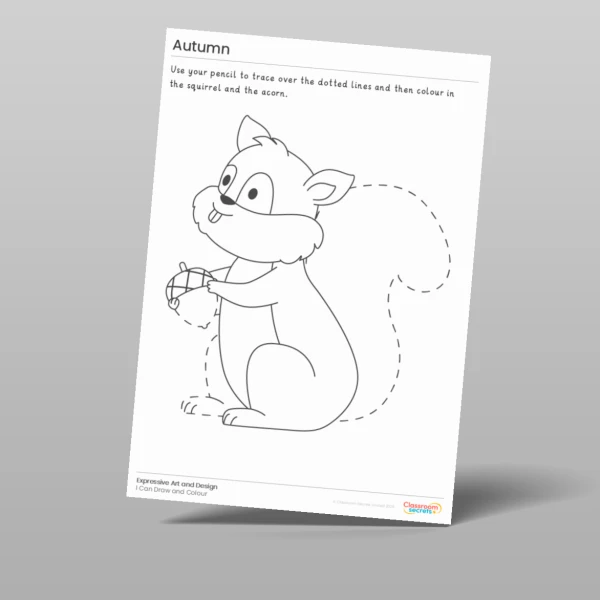 An image of the Autumn I Can Draw and Colour Resource