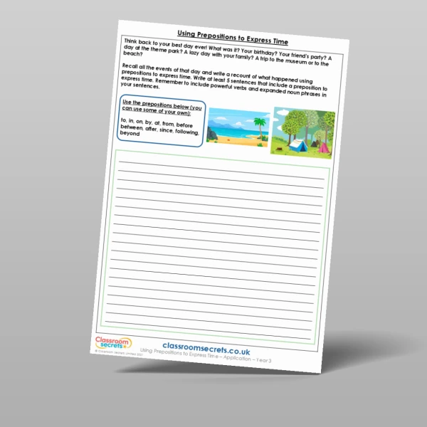 An image of the Using Prepositions to Express Time Application Resource