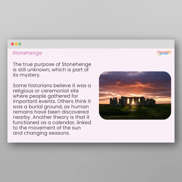 An image of the UKS2 Stonehenge Teaching PPT Resource