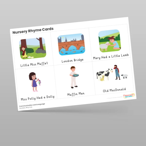 An image of the Free Nursery Rhyme Cards Resource