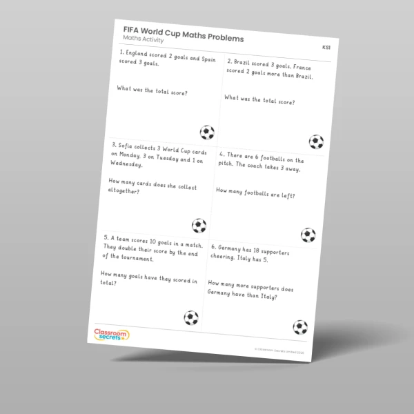 An image of the FIFA World Cup Maths Problems Resource