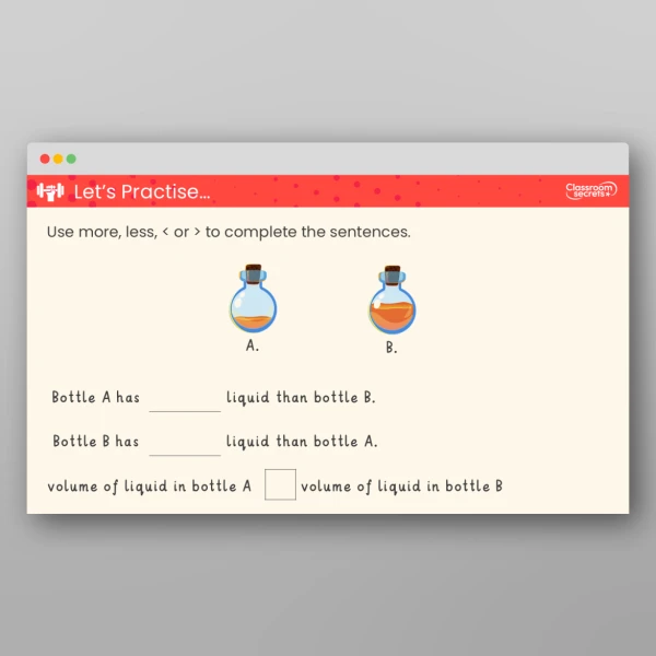An image of the Compare Volume and Capacity Teaching PPT Resource