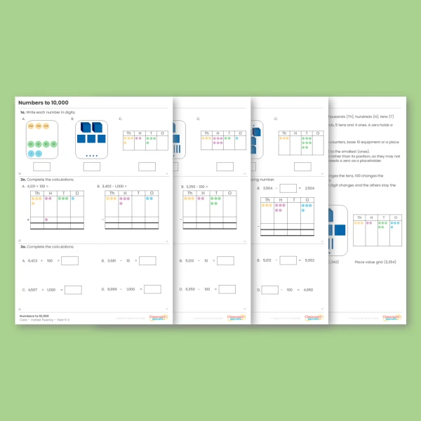 Year 5 Numbers to 10,000 Place Value Varied Fluency