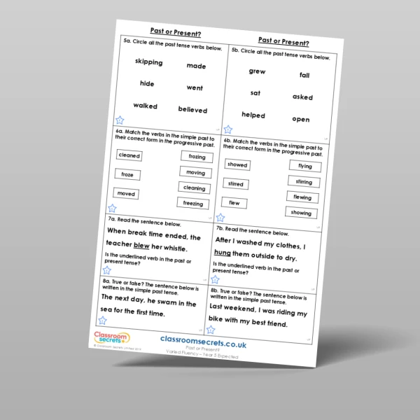 An image of the Past or Present? Varied Fluency Resource