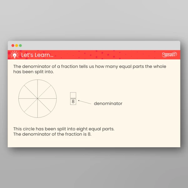 An image of the Understand the Denominators of Unit Fractions Teaching PPT Resource
