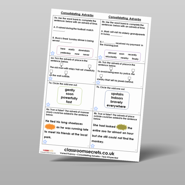 Year 4 Consolidating Adverbs Varied Fluency Resource | Classroom Secrets