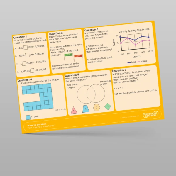 An image of the Spring 2 Week 5 Wake Up and Work Resource