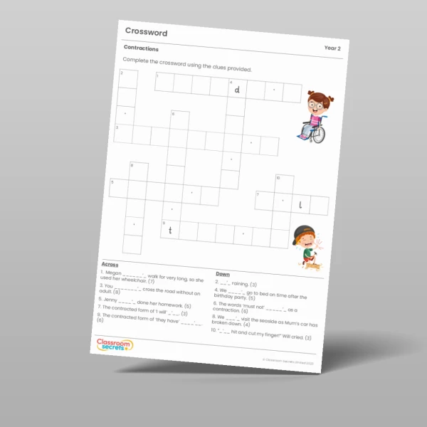 An image of the Summer 1 Week 6 Spelling - Contractions Resource