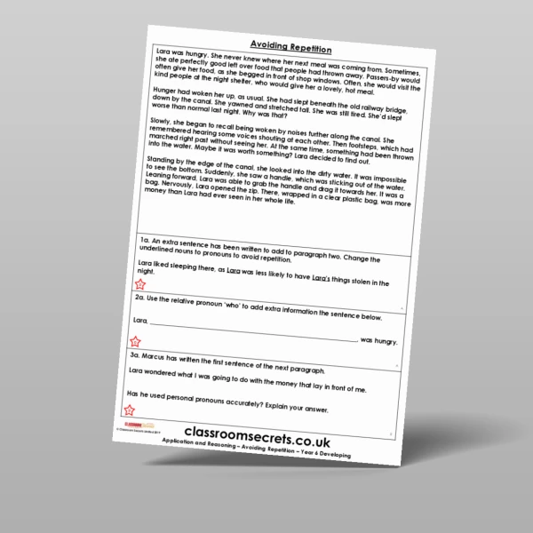 An image of the Avoiding Repetition Application and Reasoning Resource