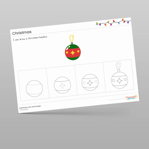 An image of the Christmas I Can Draw Resource