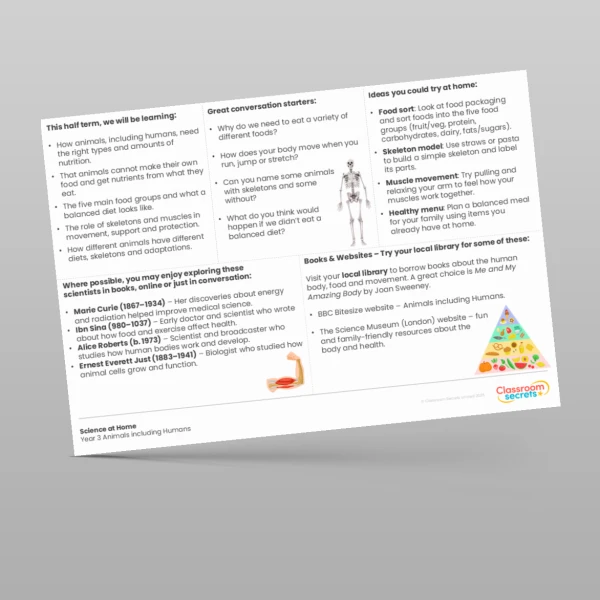 An image of the Animals including Humans Science at Home Resource