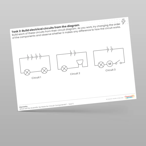 An image of the Lesson 1: Build Electrical Circuits from the Diagram Worksheet Resource