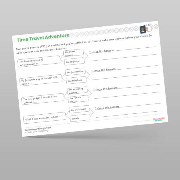 An image of the Time Travel Adventure - Technology Through Time Resource