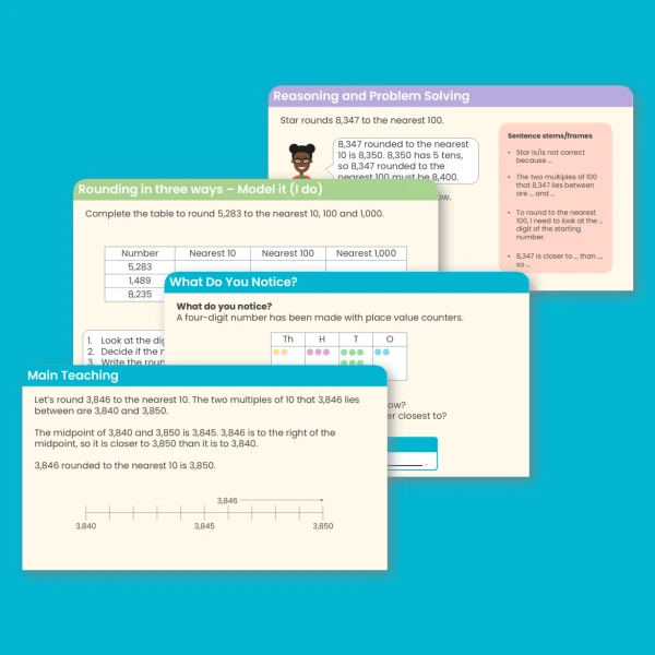Year 4 Round to the Nearest 10, 100 or 1,000 Addition and Subtraction Teaching PowerPoint
