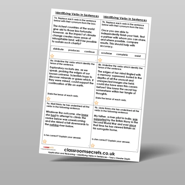 An image of the Free Identifying Verbs in Sentences Application and Reasoning Resource