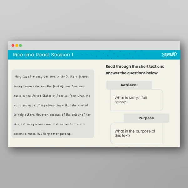 An image of the Rise and Read Mary Eliza Mahoney Resource