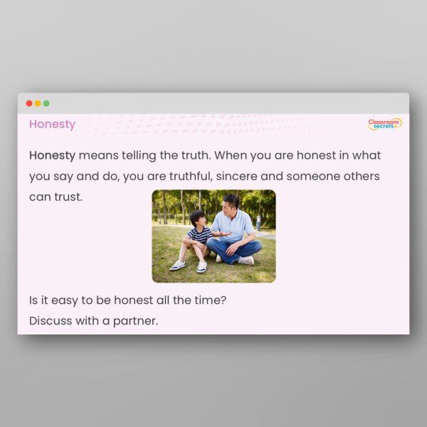 UKS2 Values Resource Honesty Resource | Classroom Secrets