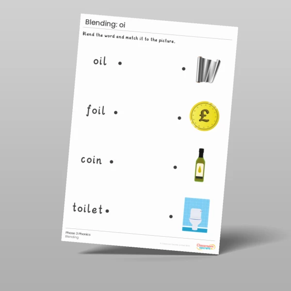 An image of the Phonics Blending Activities: oi Resource