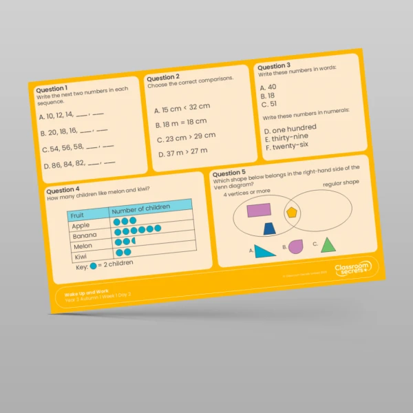 An image of the Free Autumn 1 Week 1 Wake Up and Work Resource