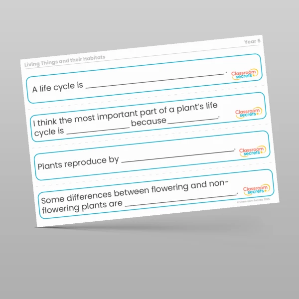 An image of the Living Things and their Habitats Stem Sentences Resource