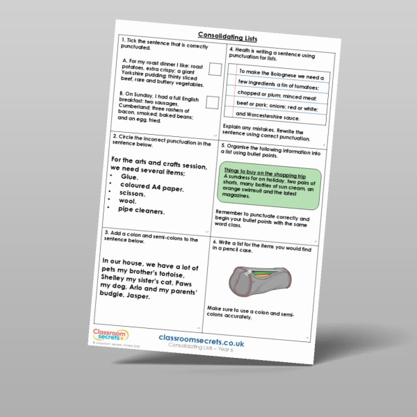 An image of the Consolidating Lists Mixed Activity Resource