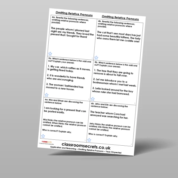 An image of the Omitting Relative Pronouns Application and Reasoning Resource