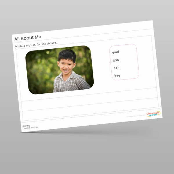 An image of the All About Me Literacy Activities Resource