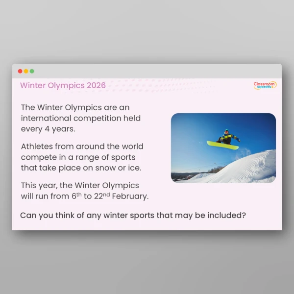 An image of the Winter Olympics 2026 Whole School Assembly Resource