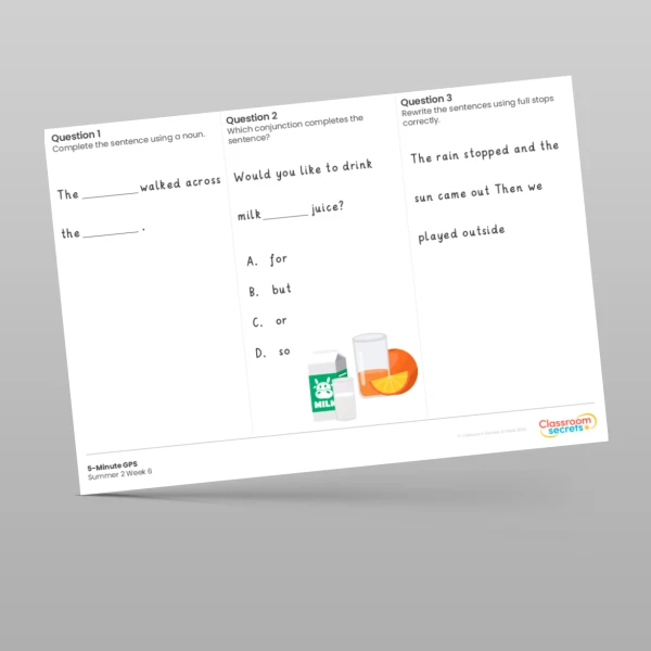 An image of the 5-Minute GPS Summer 2 Week 6 Resource
