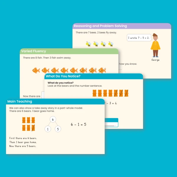 Year 1 Subtraction - Take Away How Many Left Addition and Subtraction within 10 Teaching PowerPoint