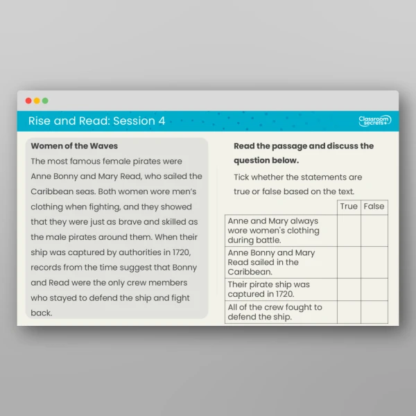 An image of the Rise and Read Pirates Resource