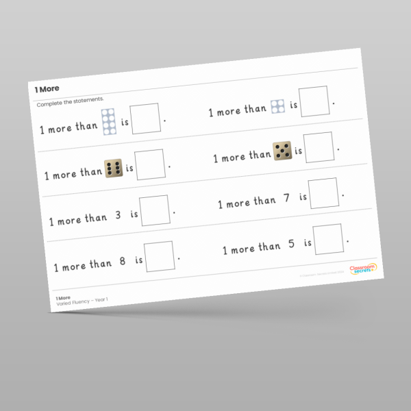 Year 1 1 More Varied Fluency 2 Resource | Classroom Secrets