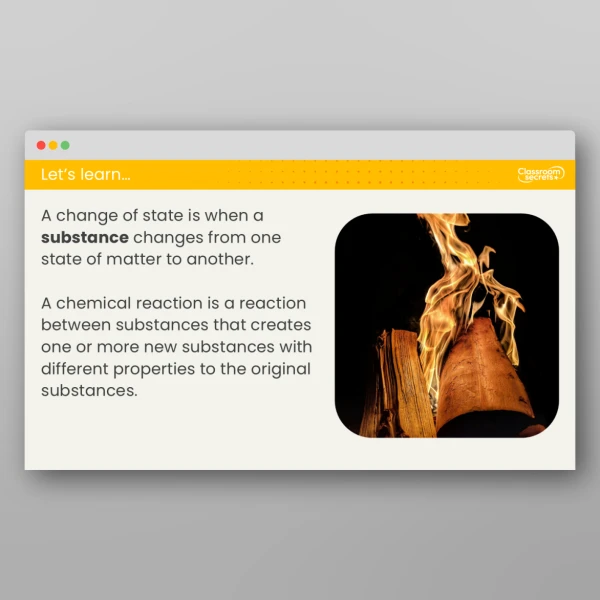 An image of the Lesson 6: What Happens When Substances Change? Investigation Resource