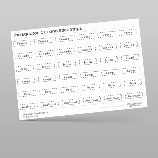 An image of the What is the Equator? Geography Worksheet Resource