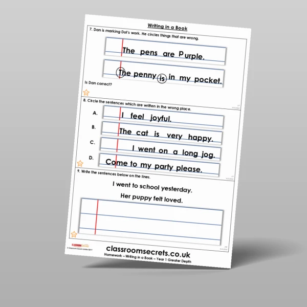 An image of the Free Writing in a Book Homework Resource