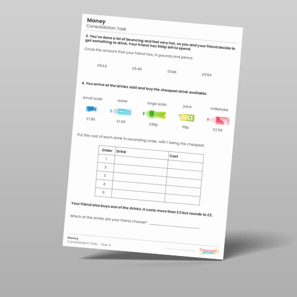 An image of the Money Consolidation Task Resource