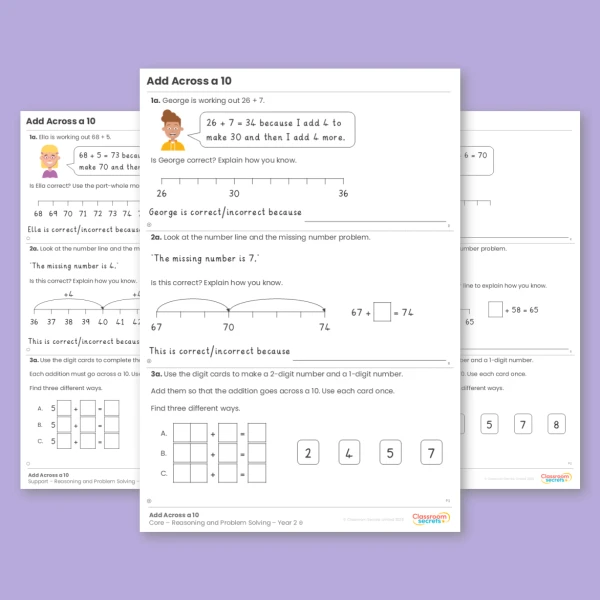 Year 2 Add Across a 10 Addition and Subtraction Reasoning and Problem Solving
