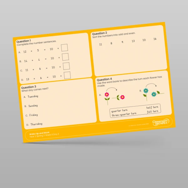 An image of the Spring 2 Week 6 Wake Up and Work Resource