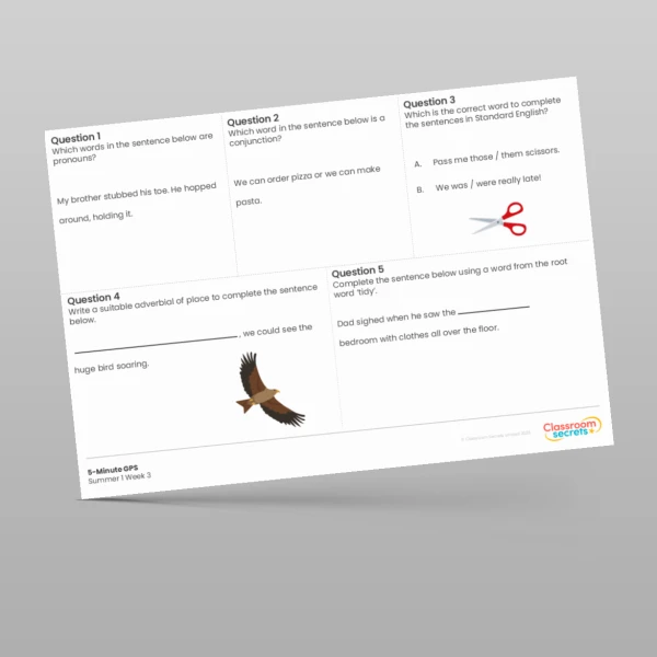 An image of the 5-Minute GPS Summer 1 Week 3 Resource