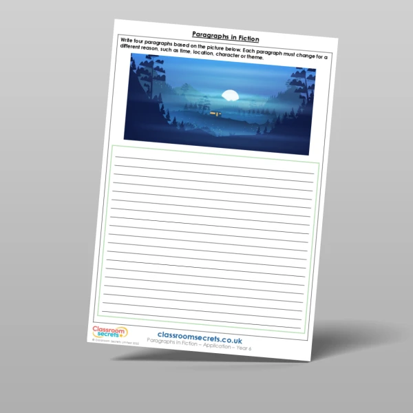 An image of the Paragraphs in Fiction Application Resource