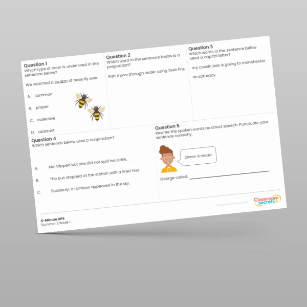 An image of the 5-Minute GPS Summer 2 Week 1 Resource