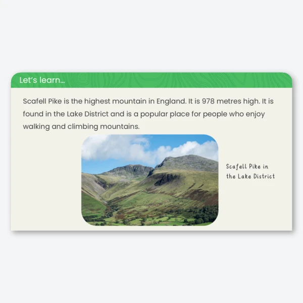 An image of the Famous Physical Features of the Lake District Resource