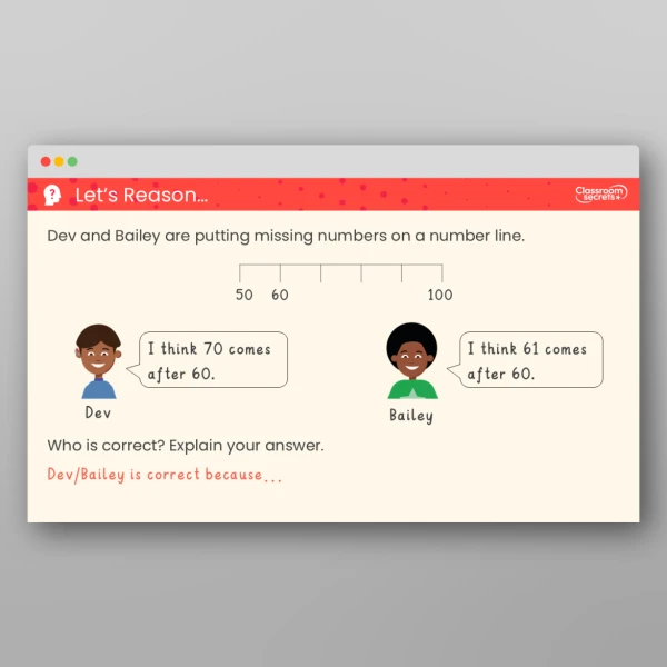 An image of the The Number Line to 100 Teaching PPT Resource