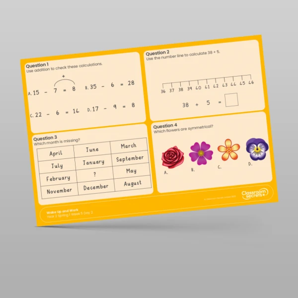 An image of the Spring 1 Week 5 Wake Up and Work Resource