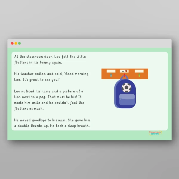 An image of the Starting Reception School Readiness Story Resource